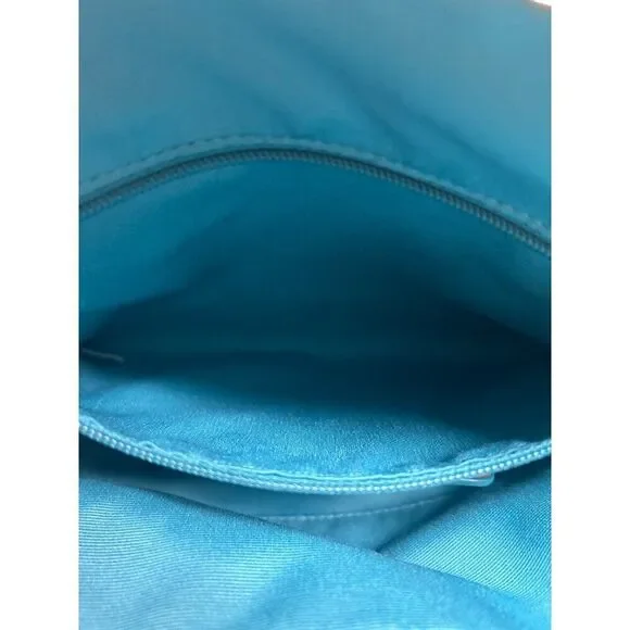 Coach Mini Turquoise Leather Crossbody Bag With Adjustable Strap & Zip Closure - Picture 10 of 11
